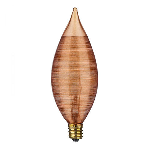 Satco S2706, C11 Incandescent, 25W, 120V, 2700K Warm White, Candelabra E12 Base, Spun Amber Finish, 12 Packs