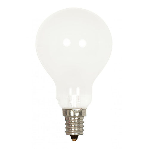 Satco S2741, A15 Incandescent, 40W, 120V, 2700K Warm White, 420 Lumens, Candelabra E12 Base, Frost Finish, 10 Packs