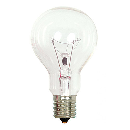Satco S2744, A15 Incandescent, 40W, 120V, 2700K Warm White, 420 Lumens, Intermediate E17 Base, Clear Finish, 10 Packs