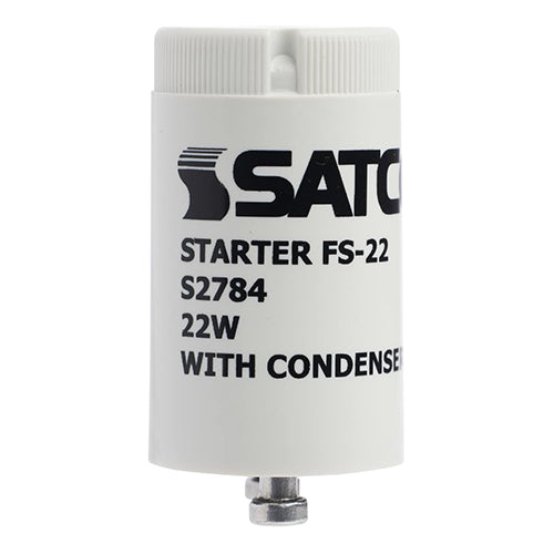 Satco S2784, FS/22, 110V, Fluorescent Lamp Starter with Condenser, 25 Packs