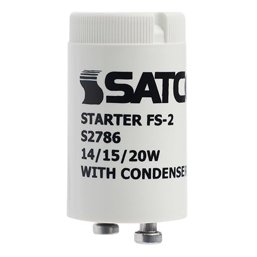 Satco S2786, FS/2, 110V, Fluorescent Lamp Starter with Condenser, 25 Packs