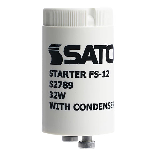Satco S2789, FS/12, 110V, Fluorescent Lamp Starter with Condenser, 25 Packs
