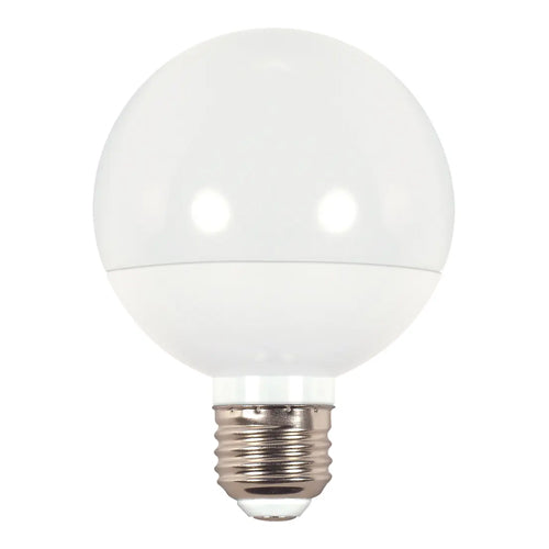 Satco S28595, G25 LED, 4W, 120V, 5000K Natural Light, 360 Lumens, Medium E26 Base, White Finish