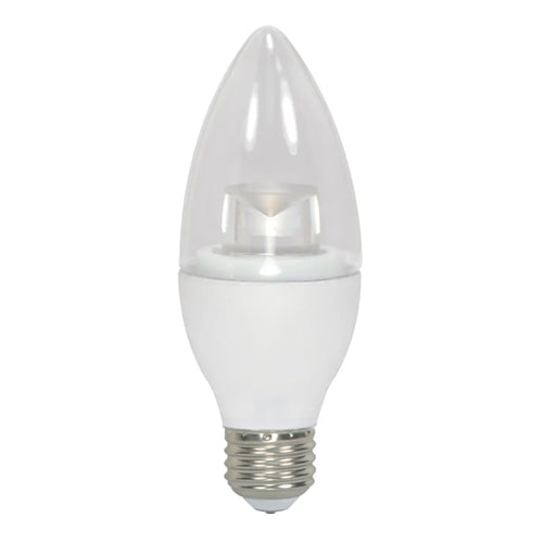 Satco S28617, B11 LED, 3.5W, 120V, 2700K Warm White, 300 Lumens, Medium E26 Base, Clear Finish