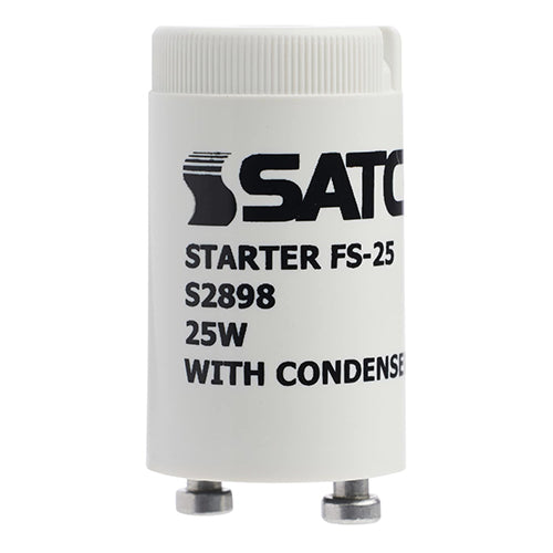 Satco S2898, FS/25, 110V, Fluorescent Lamp Starter with Condenser, 25 Packs