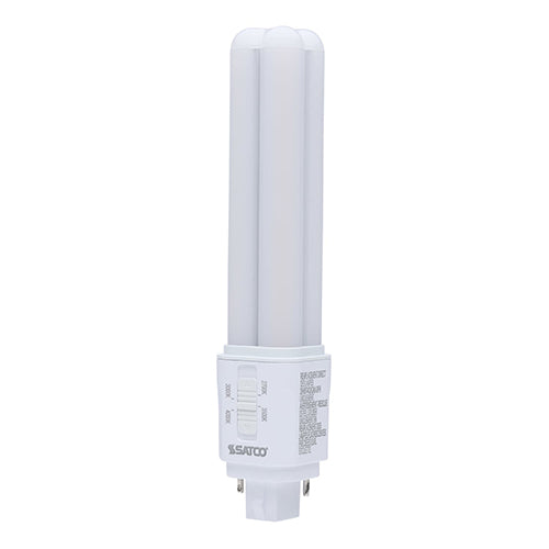 Satco S29855, PL 2-PIN LED, 9W, 120-277V, 2700/3000/3500/4000K, 1050/1100/1150/1200 Lumens, G24d Base, Type B, Frost Finish