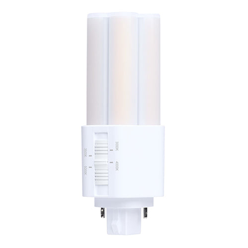 Satco S29885, 7WPLTL/8CCT4/GX24D/OB/U, PLT LED, 7W, 120-277V, 3000/3500/4000/5000K CCT Selectable, 960 Lumens, GX24d Base, Omni, Type A/B, White Finish