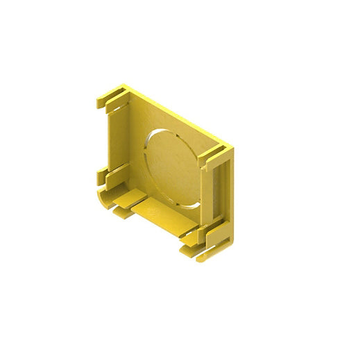 Leviton S2END-38D, 2''x2'' End Cap (1 x 38mm Diameter Knockouts), Yellow