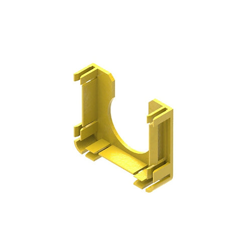 Leviton S2END-38H, 2''x2'' End Cap (1 x 38mm Diameter Opening), Yellow