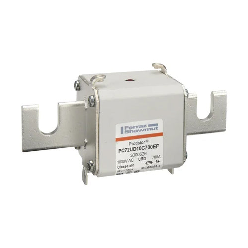 Mersen S300626, Square Body High-Speed Fuse, Fast Acting, Size 72 aR, 1000/1100VAC, 700A, With Striker Open Slot Blades