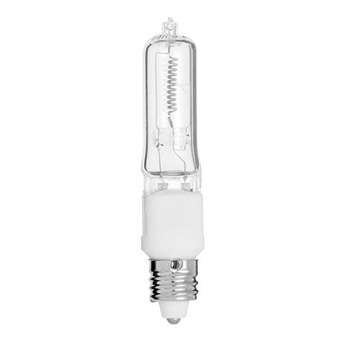 Satco S3107, T4 Halogen, 100W, 120V, 2900K Warm White, 1700 Lumens, Mini Candelabra Base, Clear Finish, 12 Packs