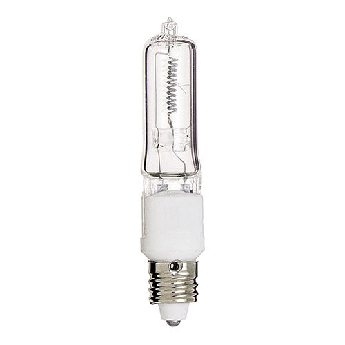 Satco S3108, T4 1/2 Halogen, 150W, 120V, 2900K Warm White, 2700 Lumens, Mini Candelabra Base, Clear Finish, 12 Packs