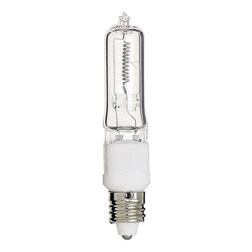 Satco S3109, T4 1/2 Halogen, 250W, 120V, 2900K Warm White, 4200 Lumens, Mini Candelabra Base, Clear Finish, 12 Packs