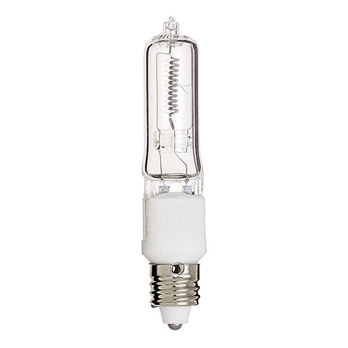 Satco S3157, T4 Halogen, 75W, 120V, 2900K Warm White, 1250 Lumens, Mini Candelabra Base, Clear Finish, 12 Packs
