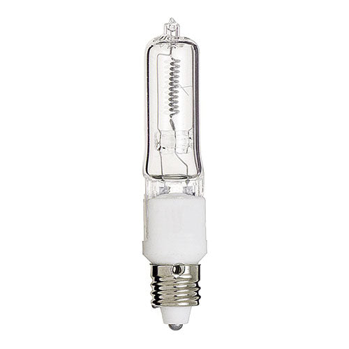 Satco S3162, T4 Halogen, 50W, 120V, 2900K Warm White, 750 Lumens, Mini Candelabra Base, Clear Finish, 12 Packs