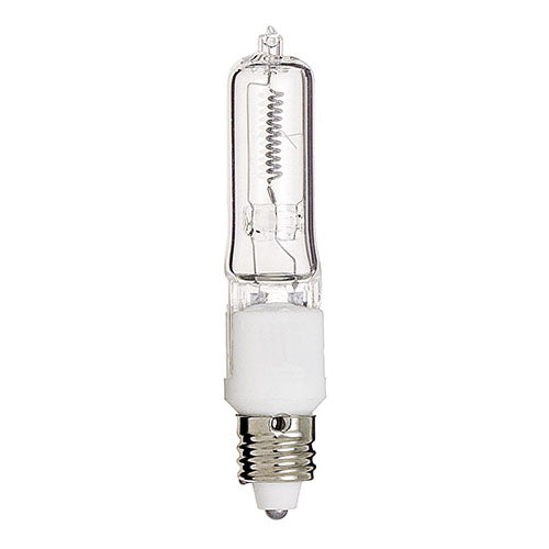 Satco S3181, T4 Halogen, 500W, 120V, 2900K Warm White, 8500 Lumens, Mini Candelabra Base, Clear Finish, 12 Packs