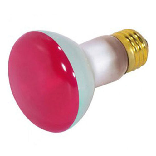 Satco S3200, R20 Incandescent, 50W, 130V, Medium E26 Base, Red Finish, 12 Packs