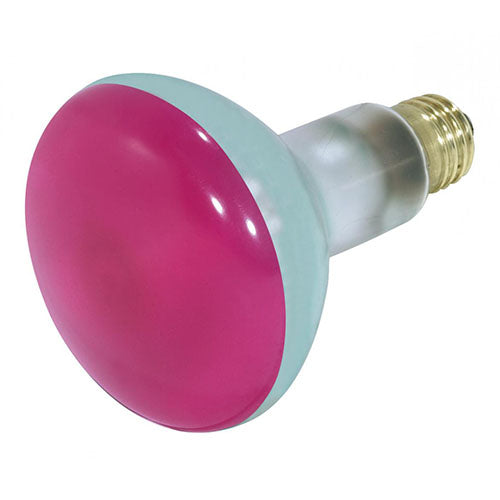 Satco S3213-TF, BR30 Incandescent, 75W, 130V, Medium E26 Base, Shatter Proof, Pink Finish