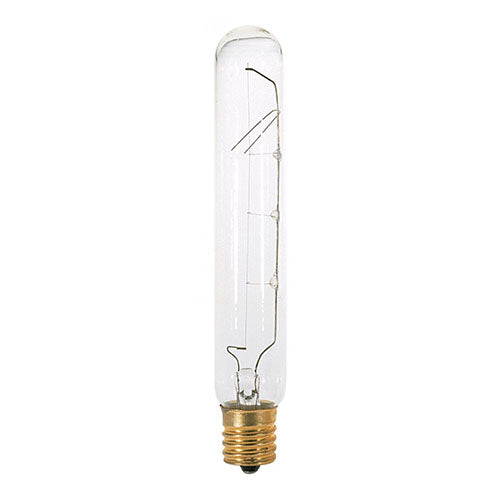 Satco S3224, T6 1/2 Incandescent, 40W, 130V, 2700K Warm White, 350 Lumens, Intermediate E17 Base, Clear Finish, 25 Packs