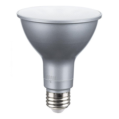 Satco S32240, PAR30LN High Lumen LED, Long Neck, 15W, 120V, 2700/3000/3500/4000/5000K CCT Selectable, 1800 Lumens, Medium E26 Base, Silver Finish