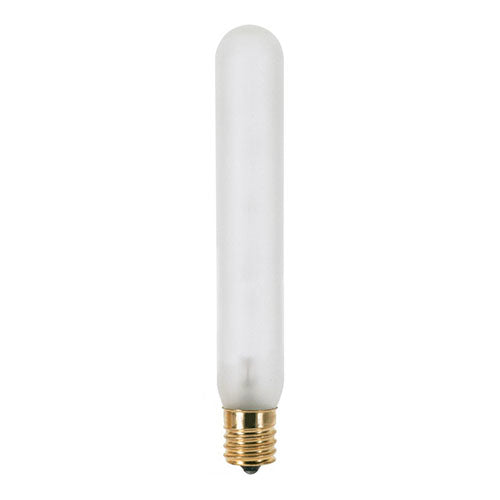 Satco S3225-TF, T6 1/2 Incandescent, 40W, 130V, 2700K Warm White, 340 Lumens, Intermediate E17 Base, Shatter Proof, Frost Finish