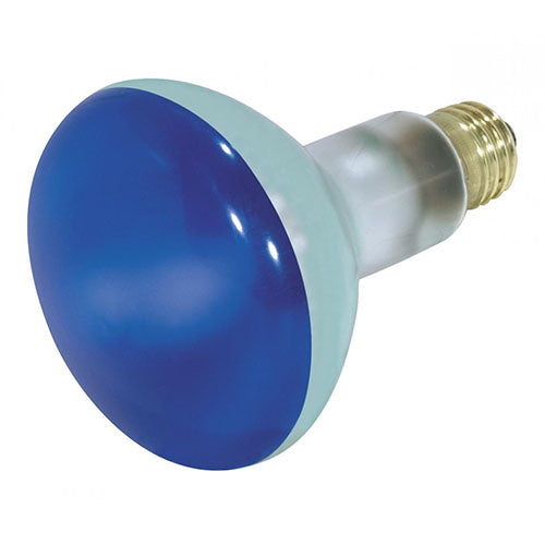 Satco S3228, BR30 Incandescent, 75W, 130V, Medium E26 Base, Blue Finish, 12 Packs