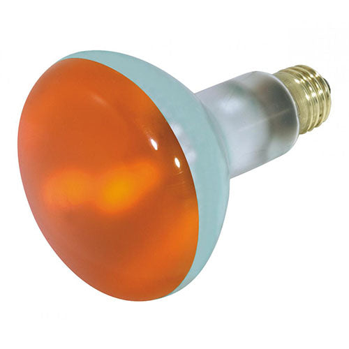 Satco S3239, BR30 Incandescent, 75W, 130V, Medium E26 Base, Amber Finish, 12 Packs