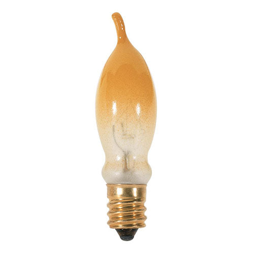 Satco S3243, CA5 Incandescent, 7.5W, 120V, 35 Lumens, Candelabra E12 Base, Yellow Finish, 50 Packs