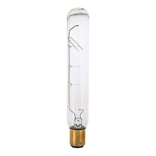 Satco S3248-TF, T6 1/2 Incandescent, 25W, 130V, 2700K Warm White, 180 Lumens, Bayonet Double Contact Base, Shatter Proof, Clear Finish