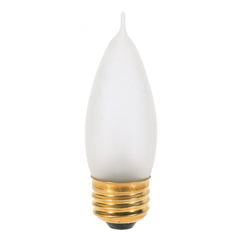 Satco S3267, CA10 Incandescent, 25W, 120V, 2700K Warm White, 200 Lumens, Medium E26 Base, Frost Finish, 25 Packs