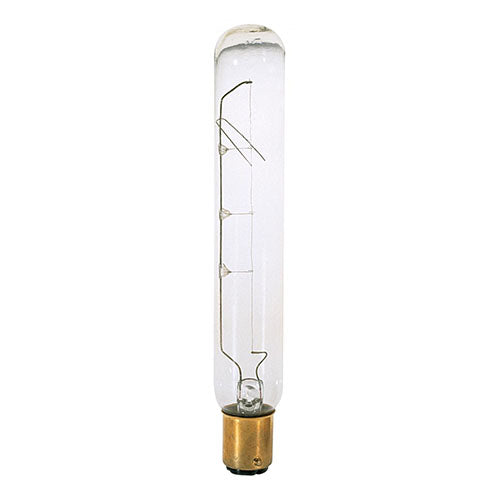Satco S3297-TF, T6 1/2 Incandescent, 20W, 130V, 2700K Warm White, 150 Lumens, Bayonet Double Contact Base, Shatter Proof, Clear Finish