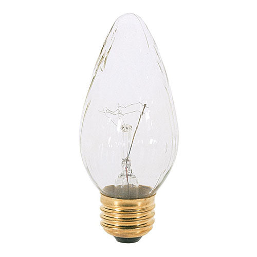 Satco S3372, F10 Incandescent, 25W, 120V, 2700K Warm White, 185 Lumens, Candelabra E12 Base, White Finish, 25 Packs