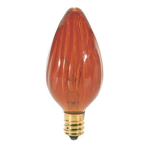 Satco S3374, F10 Incandescent, 25W, 120V, Candelabra E12 Base, Amber Finish, 25 Packs