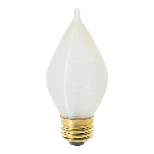 Satco S3414, C15 Incandescent, 40W, 120V, 247 Lumens, Medium E26 Base, Spun White Finish, 25 Packs