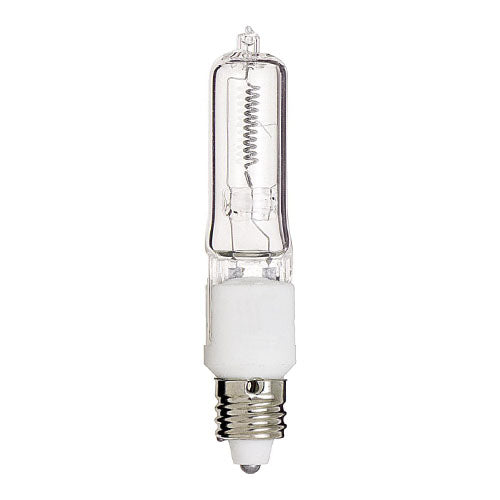 Satco S3486, T4 1/2 Halogen, 150W, 120V, 2900K Warm White, 2700 Lumens, Mini Candelabra Base, Clear Finish, 12 Packs