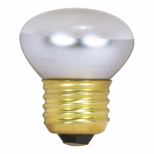 Satco S3601, R14 Stubby Incandescent, 25W, 120V, 2700K Warm White, 135 Lumens, Medium E26 Base, Clear Finish, 25 Packs