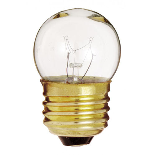 Satco S3606-TF, S11 Incandescent, 7.5W, 120V, 2700K Warm White, 40 Lumens, Medium E26 Base, Shatter Proof, Clear Finish