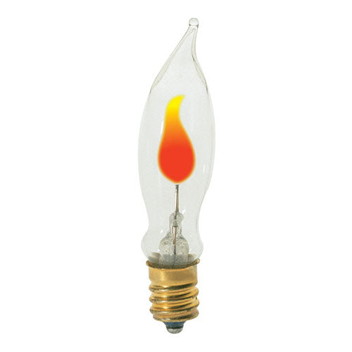 Satco S3661, CA5 1/2 Incandescent, 3W, 120V, 2700K Warm White, Candelabra E12 Base, Clear Finish, 25 Packs