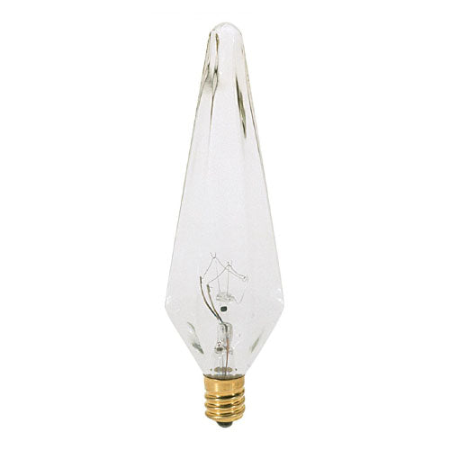 Satco S3744, HX10.5 Incandescent, 25W, 120V, 2700K Warm White, 175 Lumens, Candelabra E12 Base, Clear Finish, 12 Packs