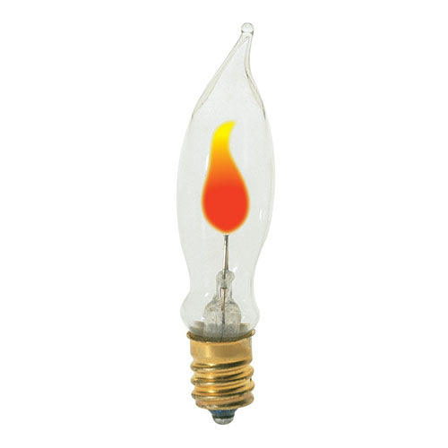 Satco S3761, CA5 1/3 Incandescent, 3W, 120V, 2700K Warm White, Candelabra E12 Base, Clear Finish, 12 Packs