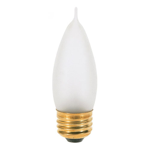 Satco S3767, CA10 Incandescent, 25W, 120V, 2700K Warm White, 200 Lumens, Medium E26 Base, Frost Finish, 10 Packs