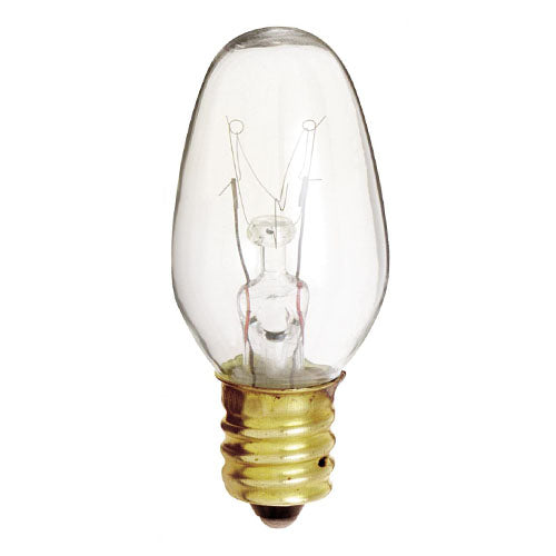 Satco S3791, C7 Incandescent, 7W, 120V, 2700K Warm White, 35 Lumens, Candelabra E12 Base, Clear Finish, 20 Packs