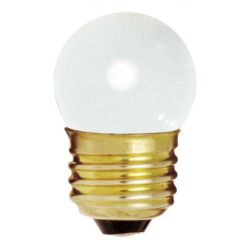 Satco S3795, S11 Incandescent, 7.5W, 120V, 2700K Warm White, 20 Lumens, Medium E26 Base, Gloss White Finish, 20 Packs