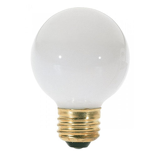Satco S3828, G18 1/2 Incandescent, 40W, 120V, 2700K Warm White, 300 Lumens, Medium E26 Base, Gloss White Finish, 25 Packs