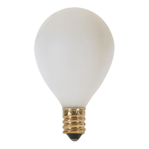 Satco S3863, G12 1/2 Pear Incandescent, 25W, 120V, 2700K Warm White, 180 Lumens, Candelabra E12 Base, Satin White Finish, 25 Packs