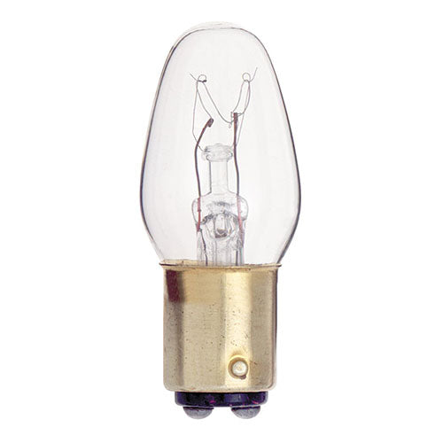 Satco S3904, C7 Incandescent, 10W, 130V, 2700K Warm White, 60 Lumens, Bayonet Double Contact Base, Clear Finish, 10 Packs