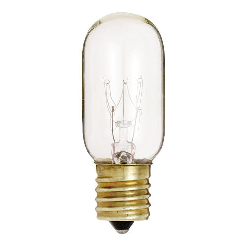 Satco S3908-TF, T8 Incandescent, 25W, 130V, 2700K Warm White, 190 Lumens, Intermediate E17 Base, Shatter Proof, Clear Finish