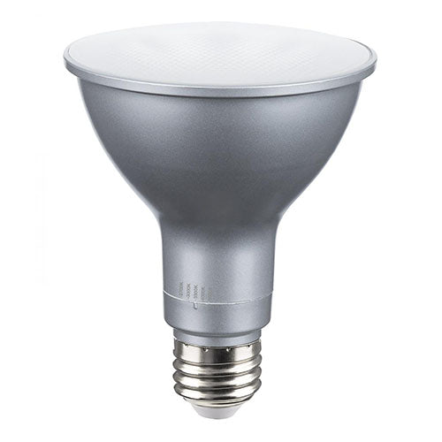Satco S39764, PAR30LN High Lumen LED, Long Neck, 15W, 120-277V, 2700/3000/3500/4000/5000K CCT Selectable, 1800 Lumens, Medium E26 Base, Silver Finish