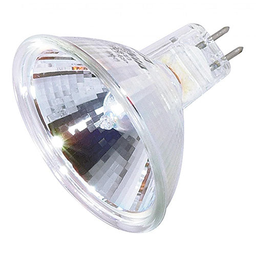Satco S4187-TF, MR16 Halogen, 75W, 12V, 2900K Warm White, 950 Lumens, Miniature 2 Pin Round Base, Shatter Proof