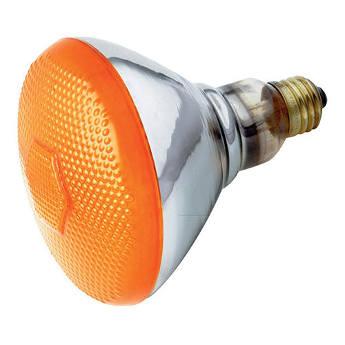 Satco S4425, BR38 Incandescent, 100W, 120V, Medium E26 Base, Amber Finish, 6 Packs